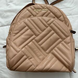 Michael Kors Tan Quilted Backpack
